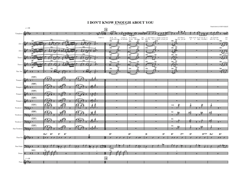 I Don't Know Enough About You (P.Lee score preview