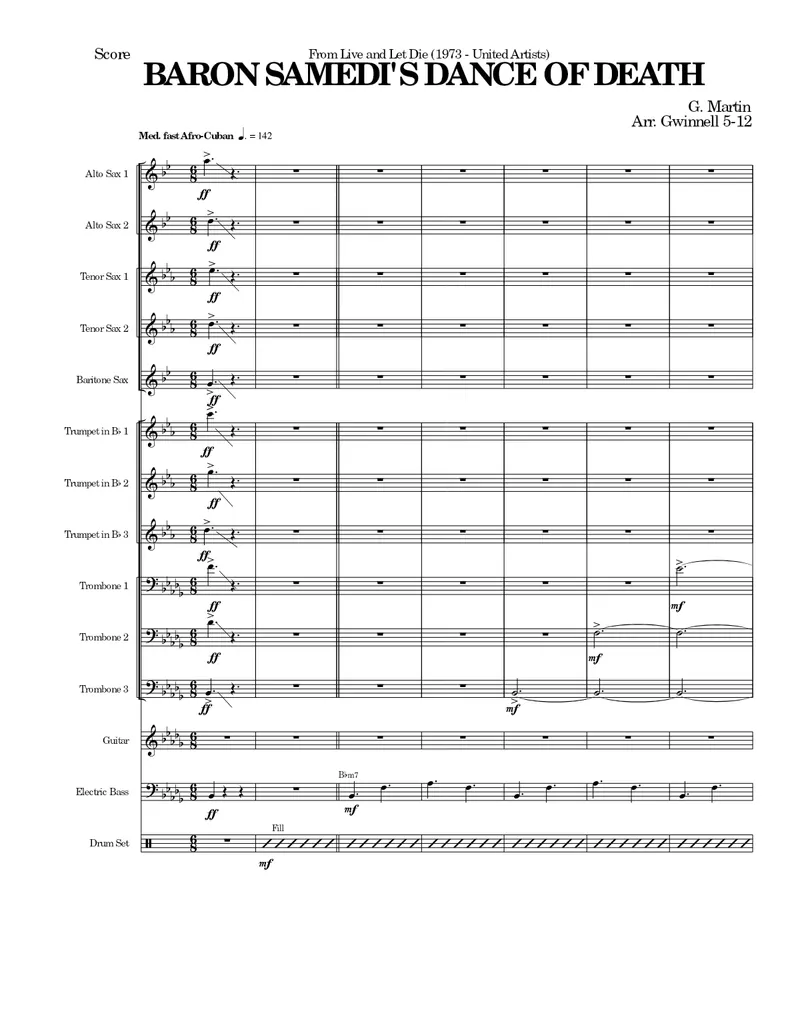 Baron Samedi's Dance Of Death score preview