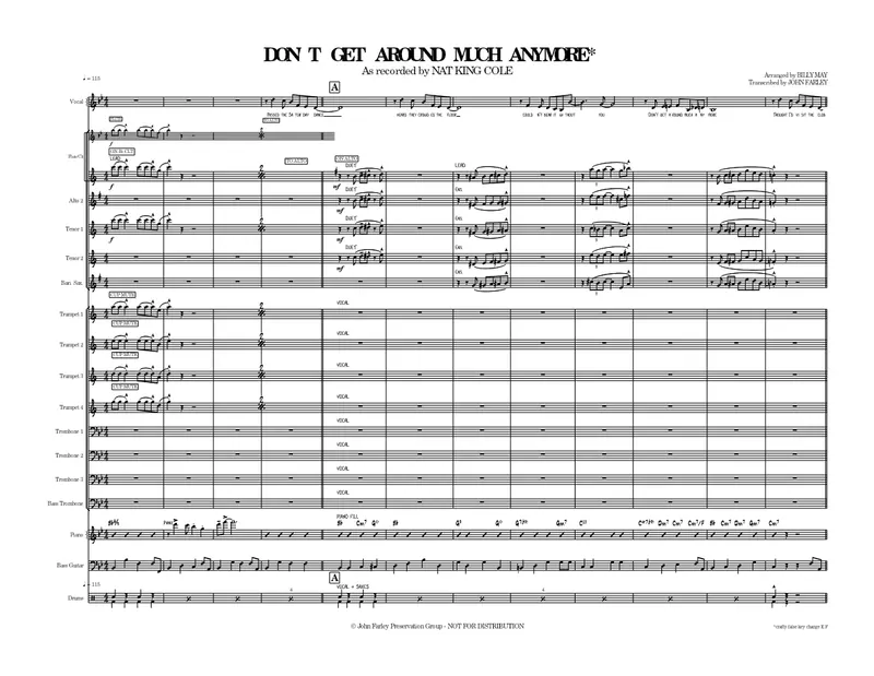 Don't Get Around Much Anymore score preview