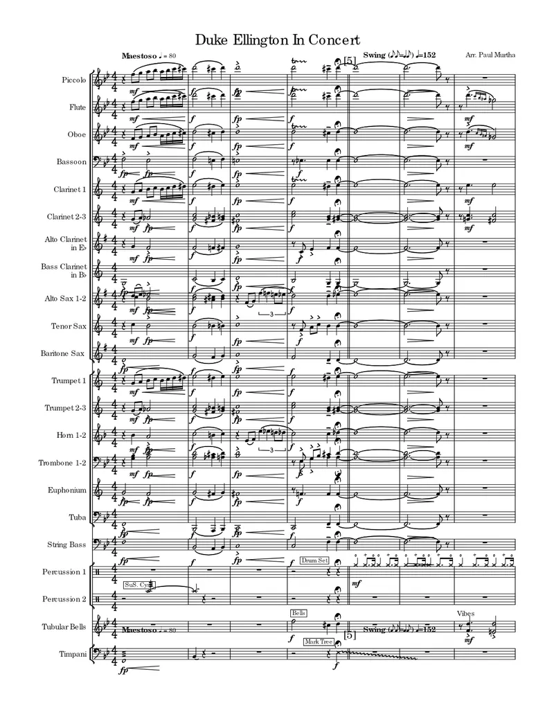 Duke Ellington In Concert score preview