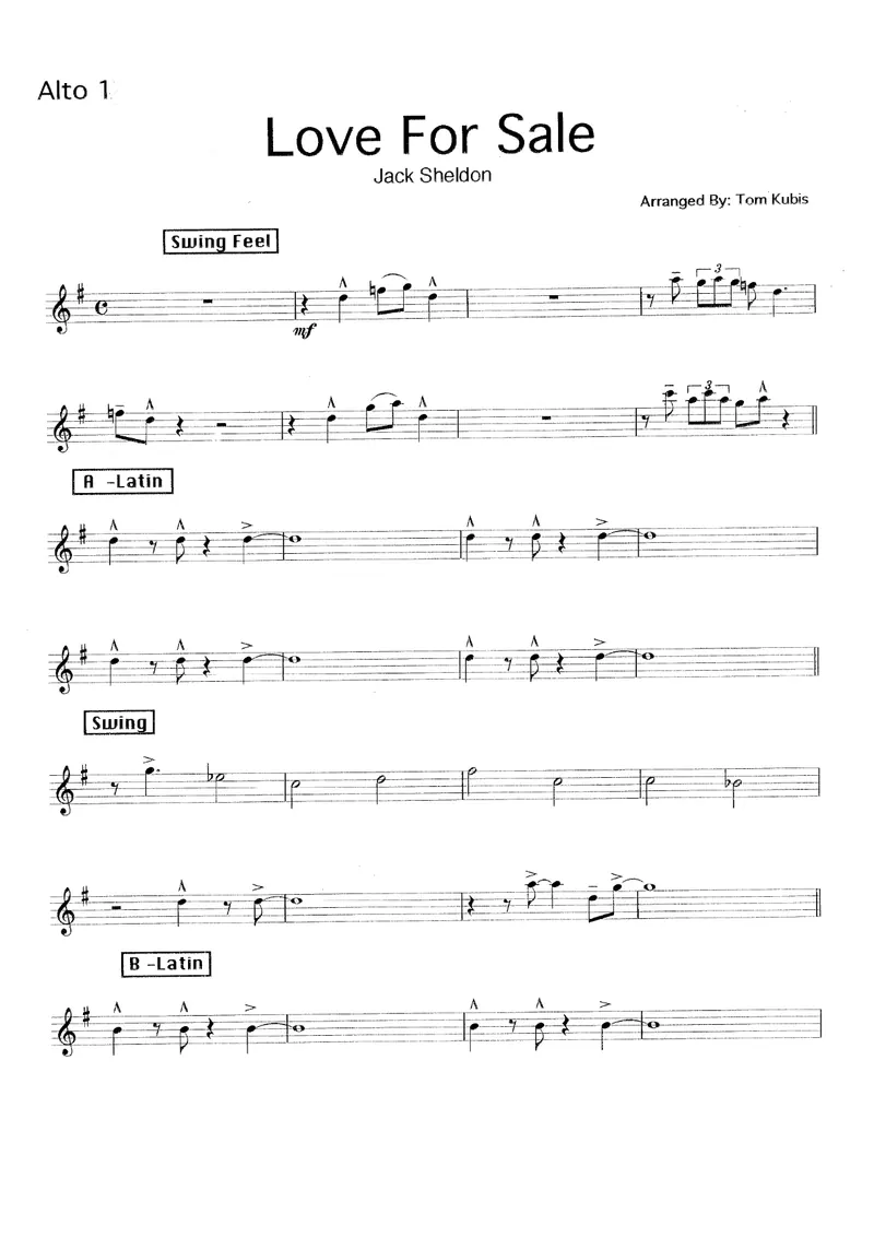 Love For Sale score preview