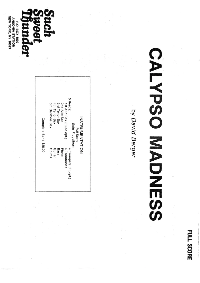 Calypso Madness score preview