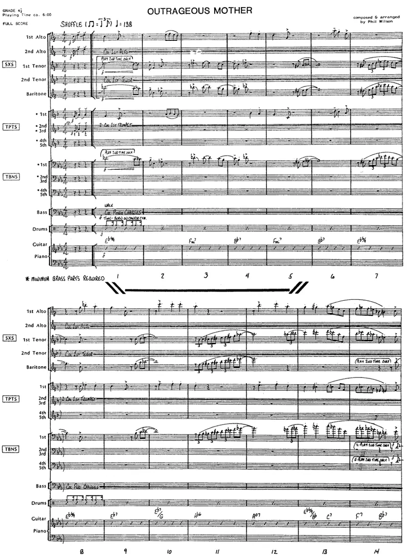 Outrageous Mother score preview