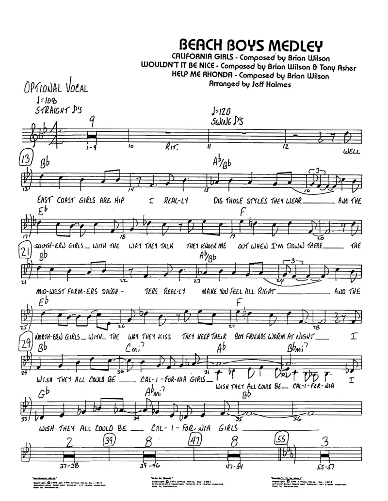 Beach Boys Medley score preview
