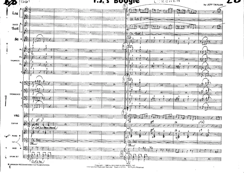 T.J.'s Boogie score preview