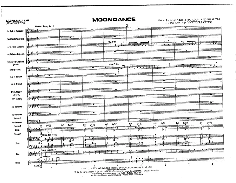 Moondance score preview