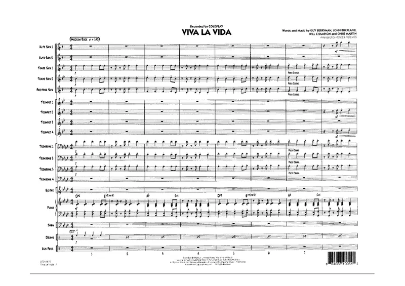 Viva La Vida score preview