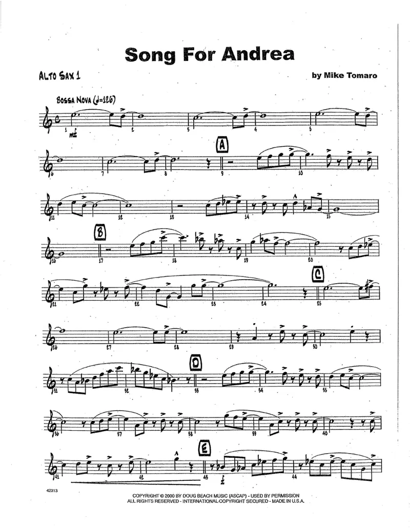 Song For Andrea score preview