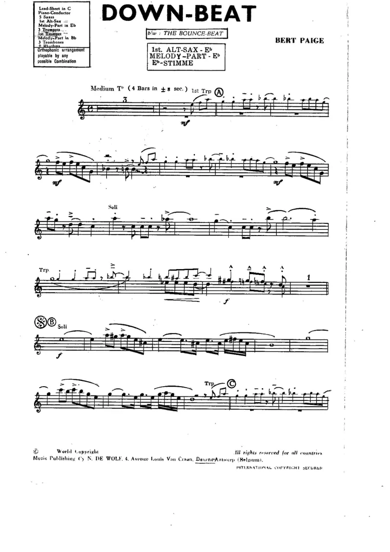 Down-Beat score preview