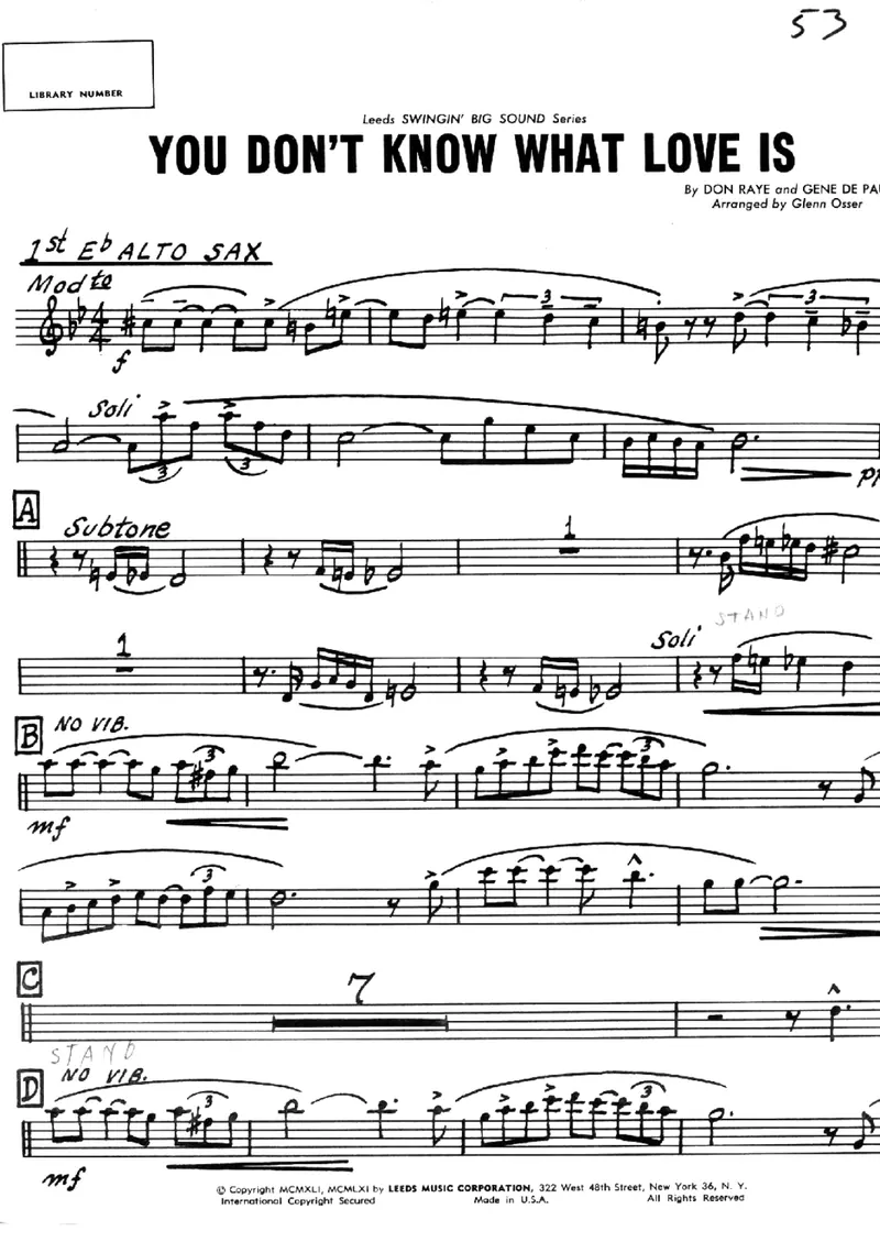 You Don't Know What Love Is score preview