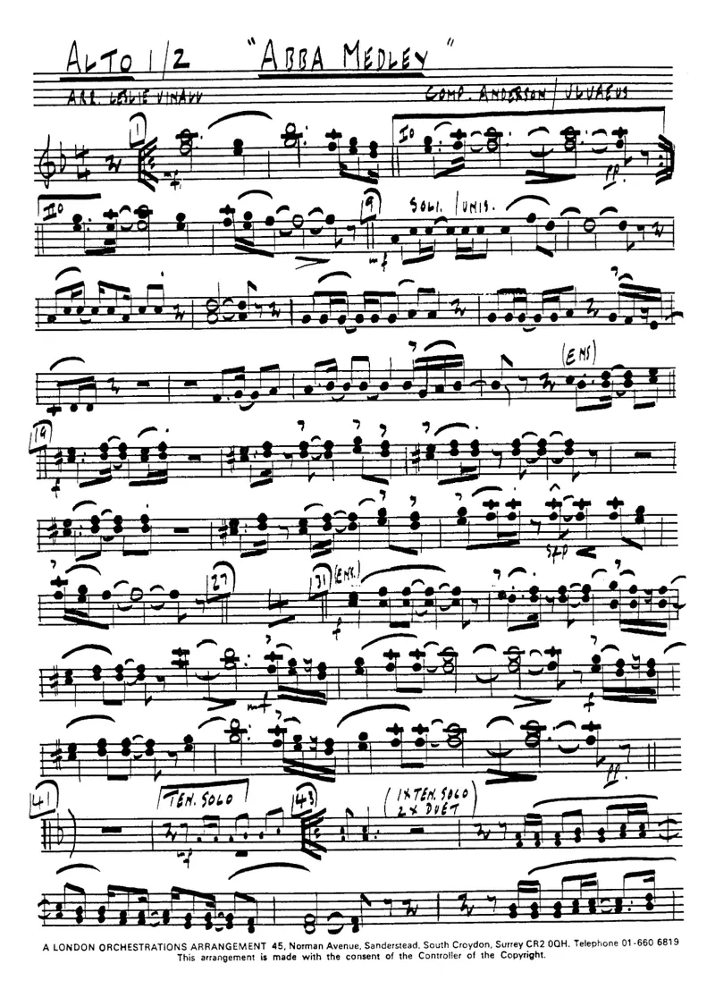 ABBA Medley score preview