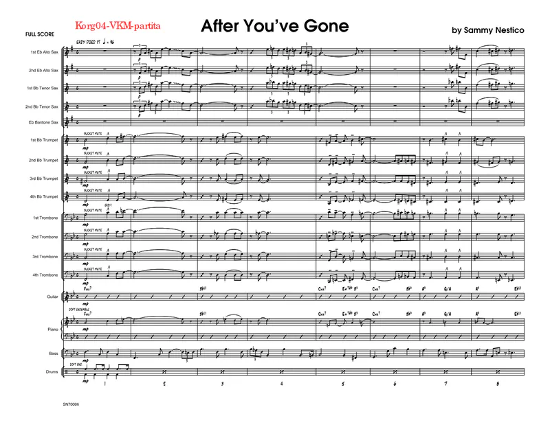 After You've Gone score preview