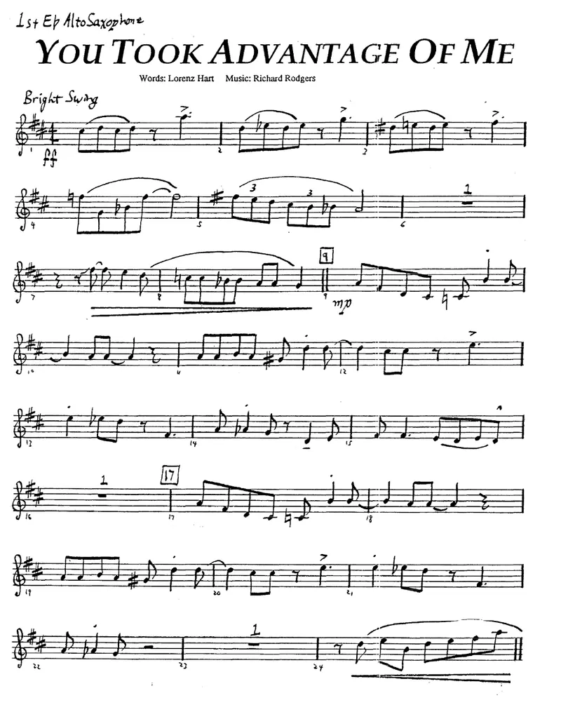 You Took Advantage Of Me score preview