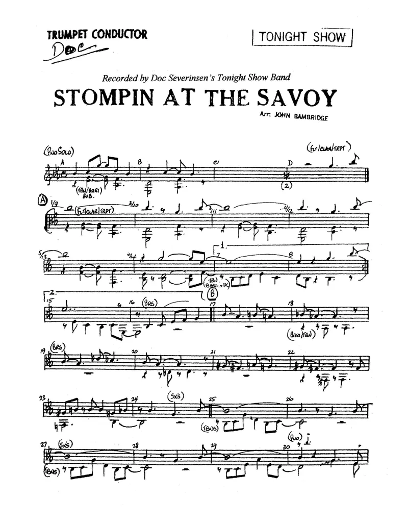 Stompin' At The Savoy score preview