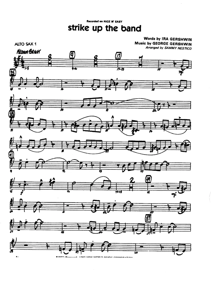 Strike Up The Band score preview