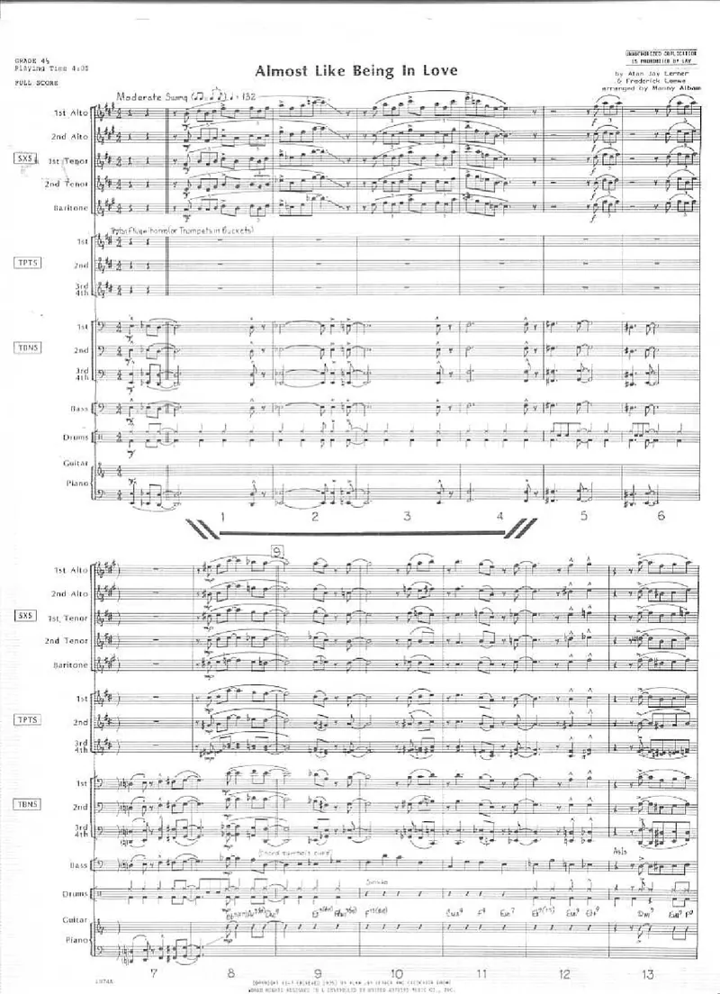 Almost Like Being In Love score preview