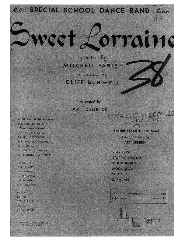 Sweet Lorraine score preview