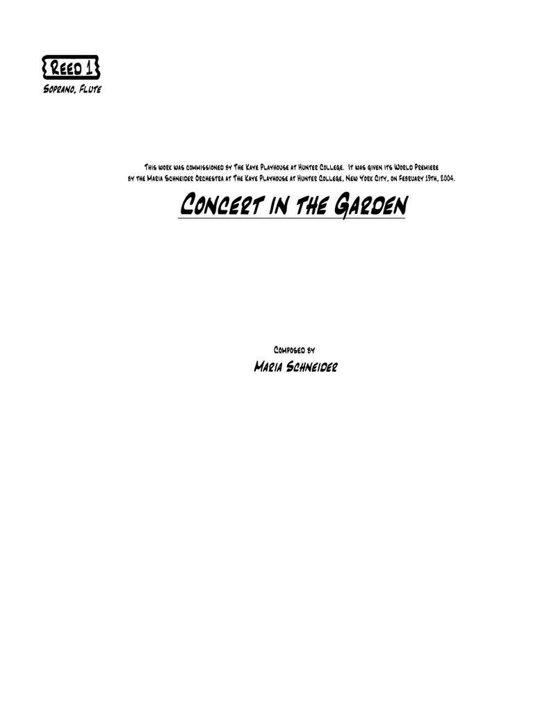 Concert In The Garden score preview
