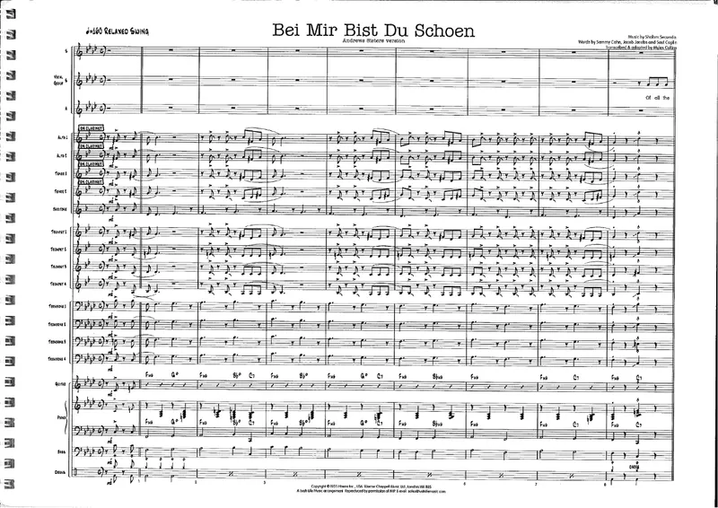 Bei Mir Bist Du Schoen score preview