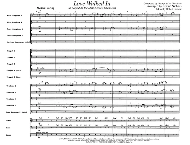 Love Walked In score preview
