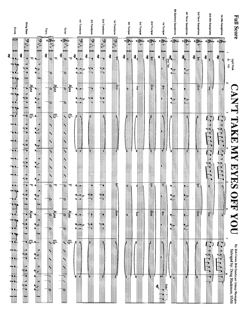 Can't Take My Eyes Off You score preview