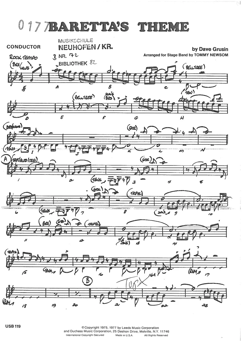 Baretta's Theme score preview