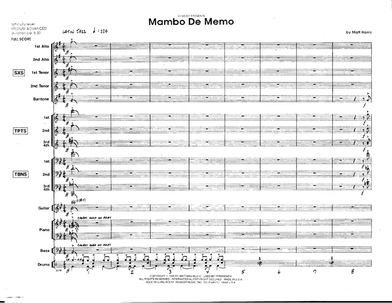 Mambo De Memo score preview