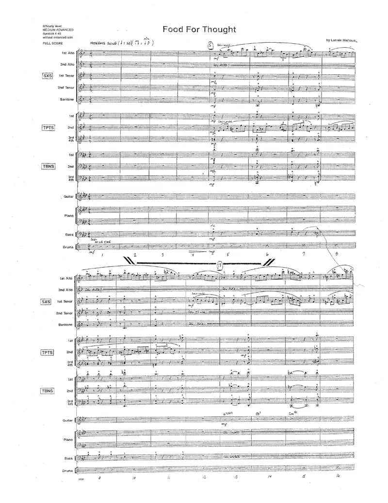 Food For Thought score preview