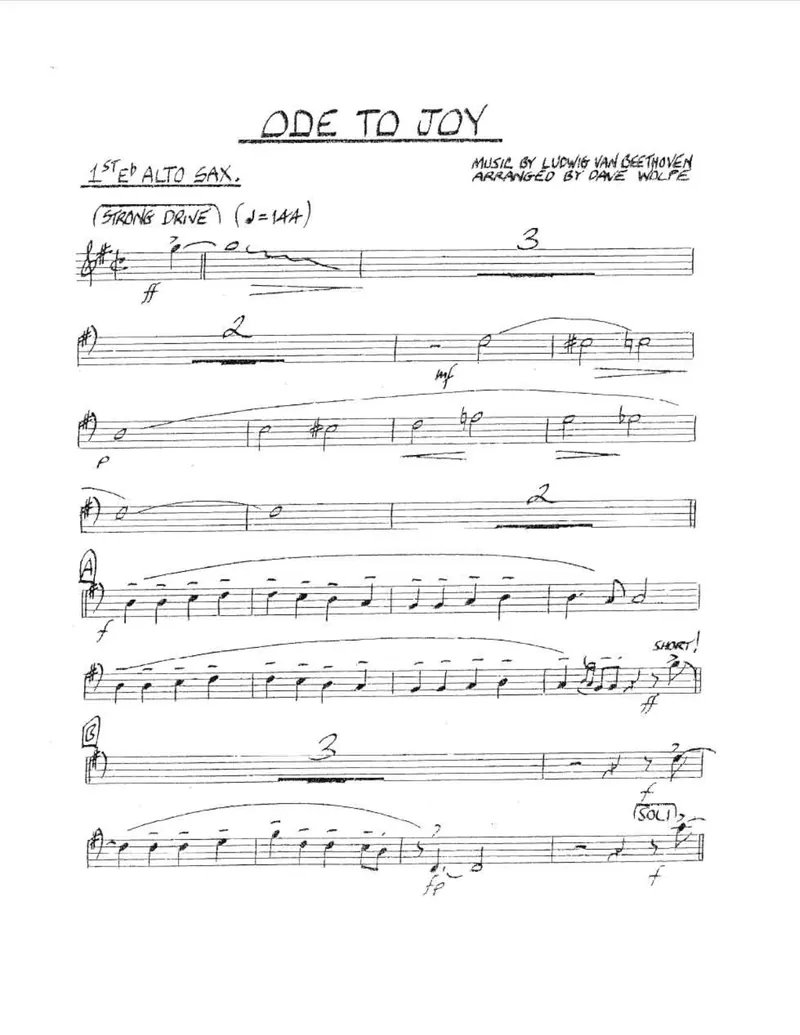 Ode To Joy [D.Wolpe] score preview