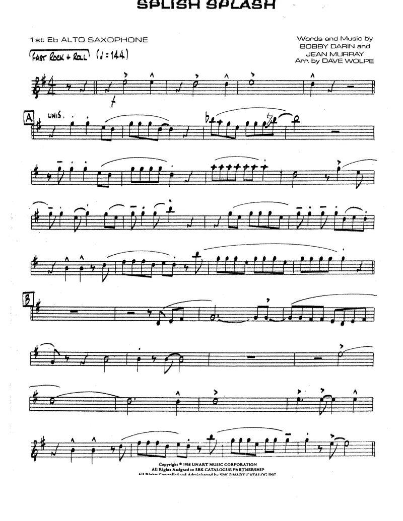 Splish Splash score preview
