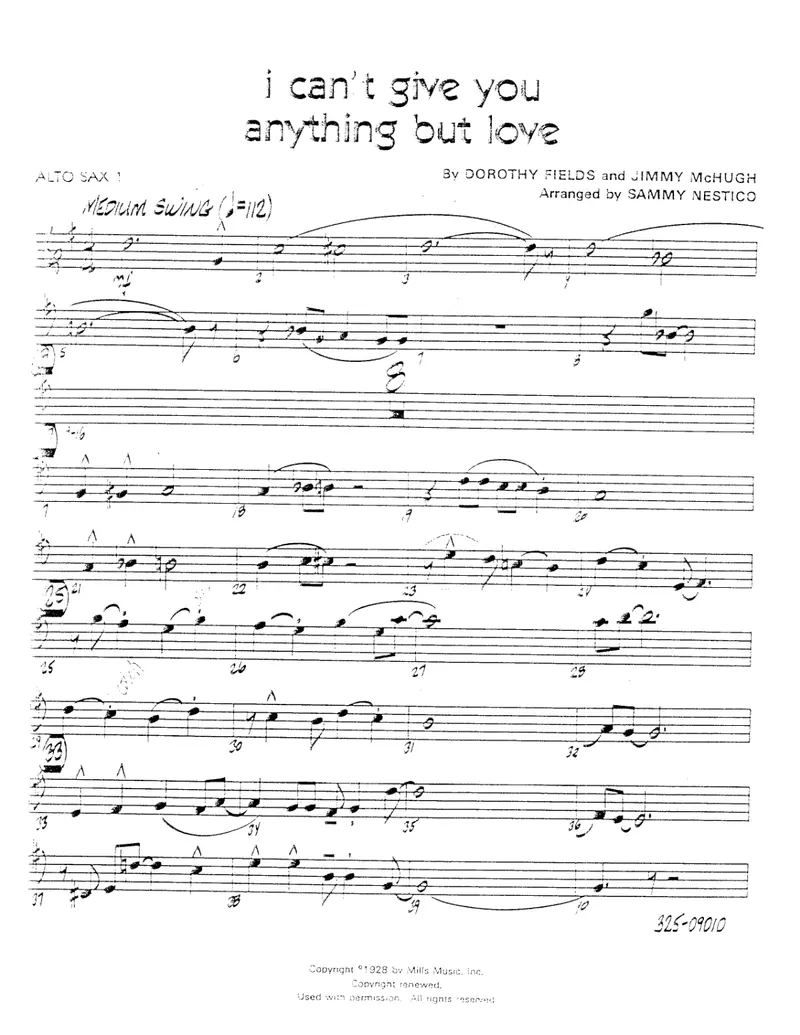 I Can't Give You Anything But Love score preview