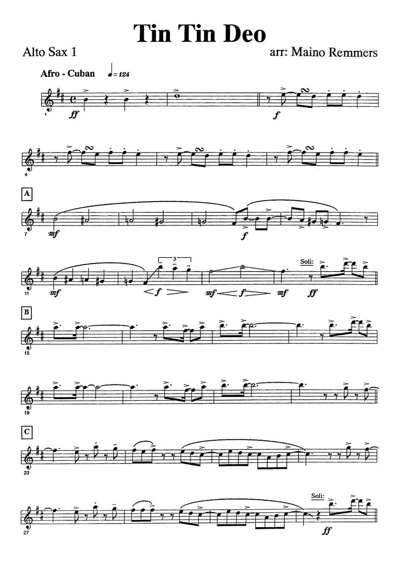 Tin Tin Deo score preview