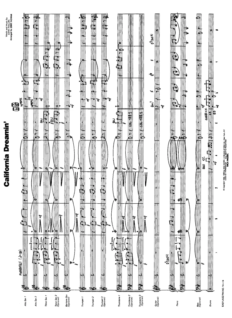 California Dreamin score preview