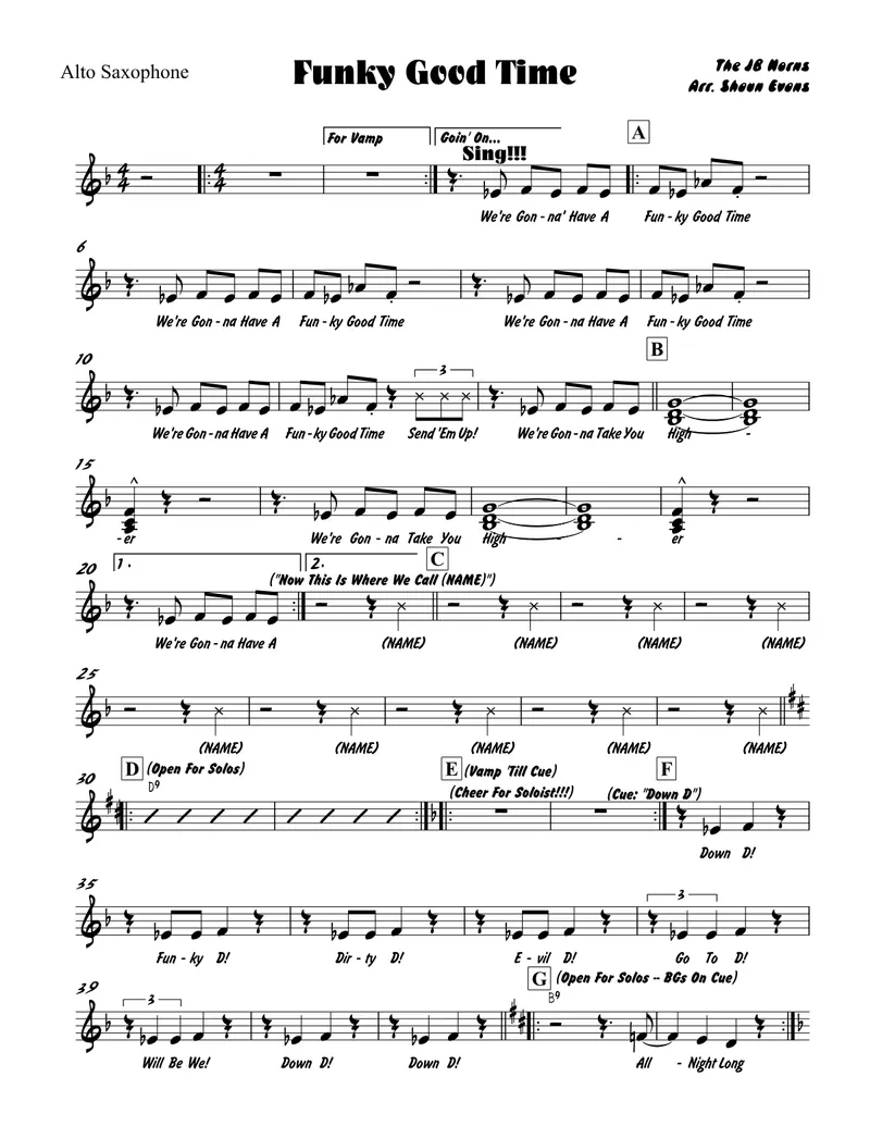 Funky Good Time score preview