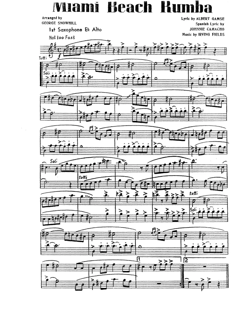 Miami Beach Rumba preview page 1
