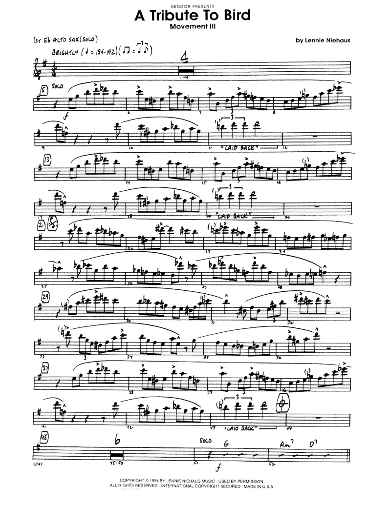 A Tribute To Bird score preview
