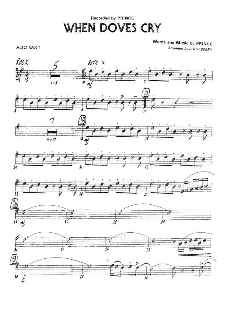 When Doves Cry score preview
