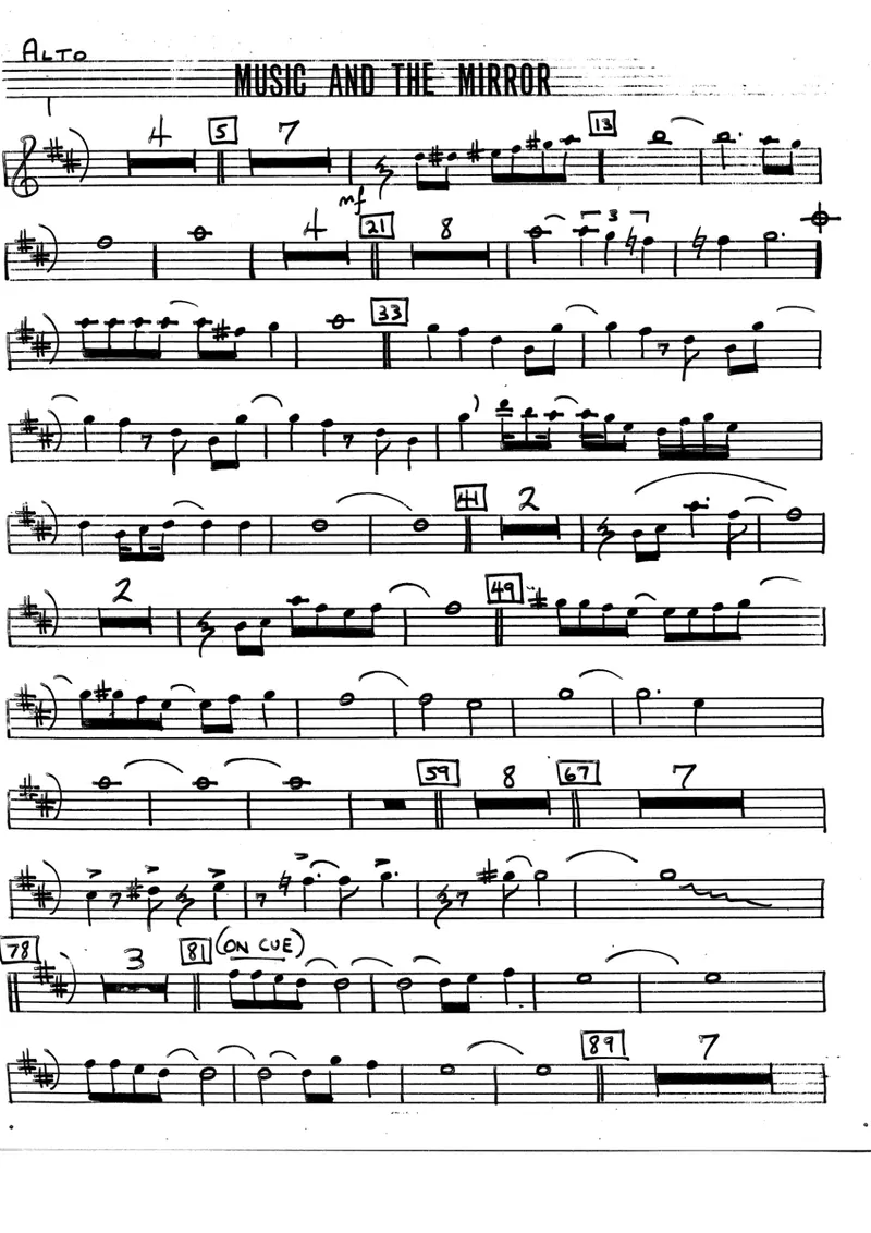 Music And The Mirror score preview