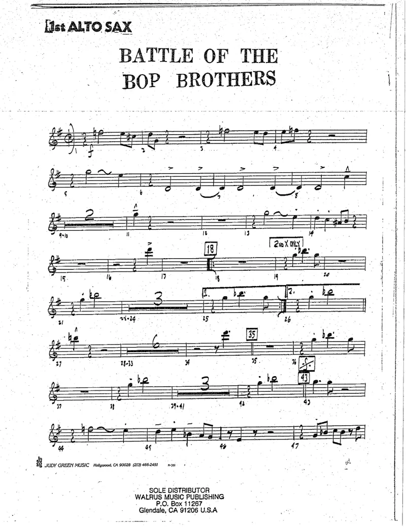 Battle Of The Bop Brothers score preview