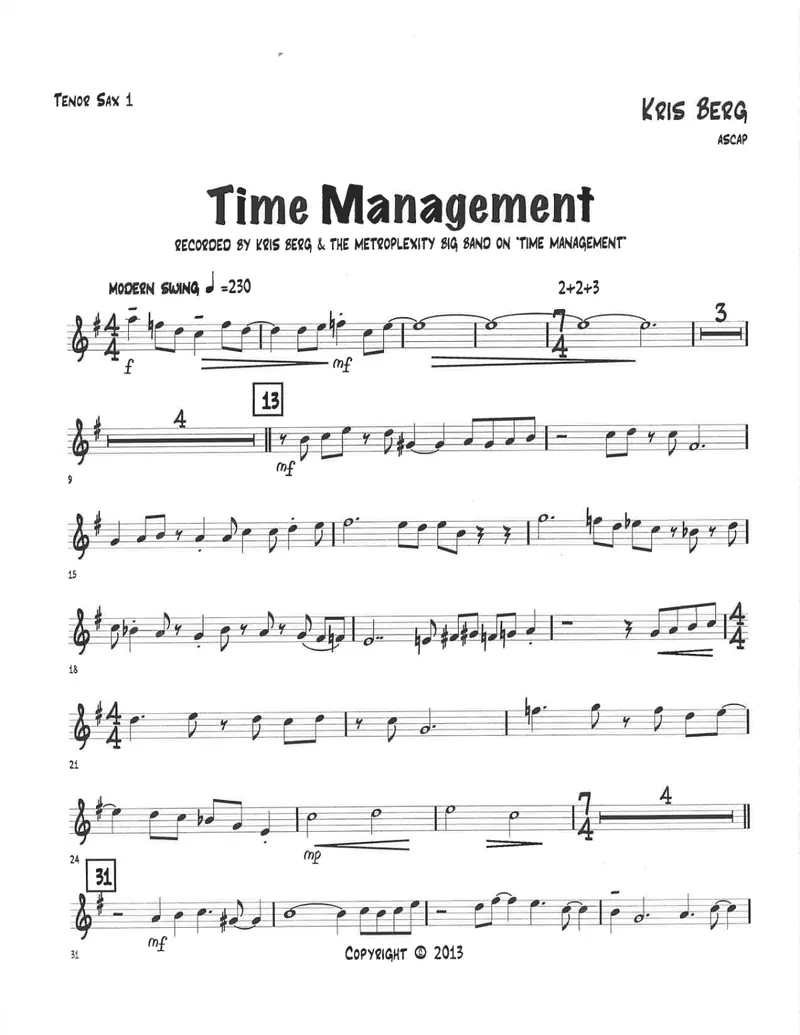 Time Management score preview