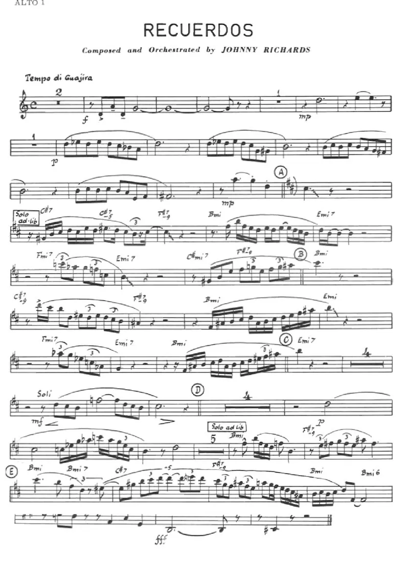 Recuerdos score preview