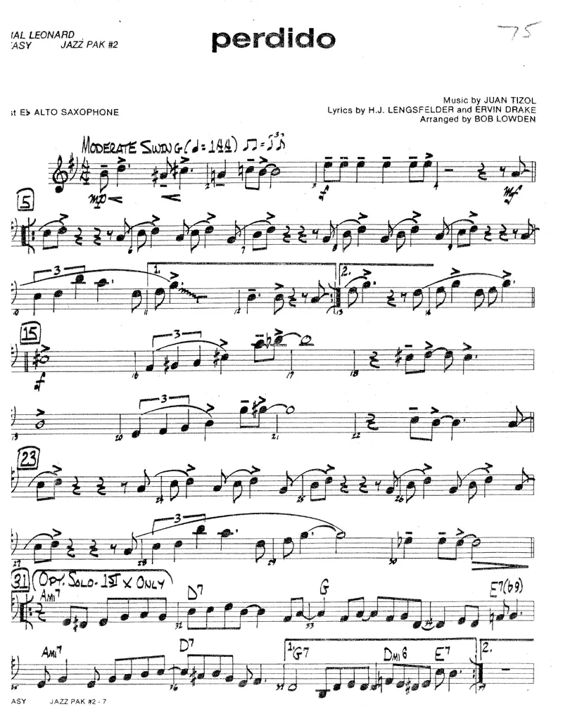 Perdido score preview