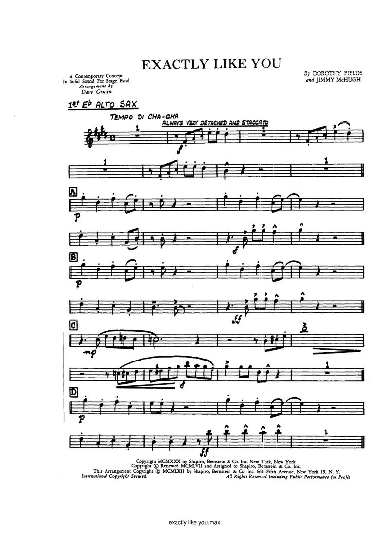 Exactly Like You score preview