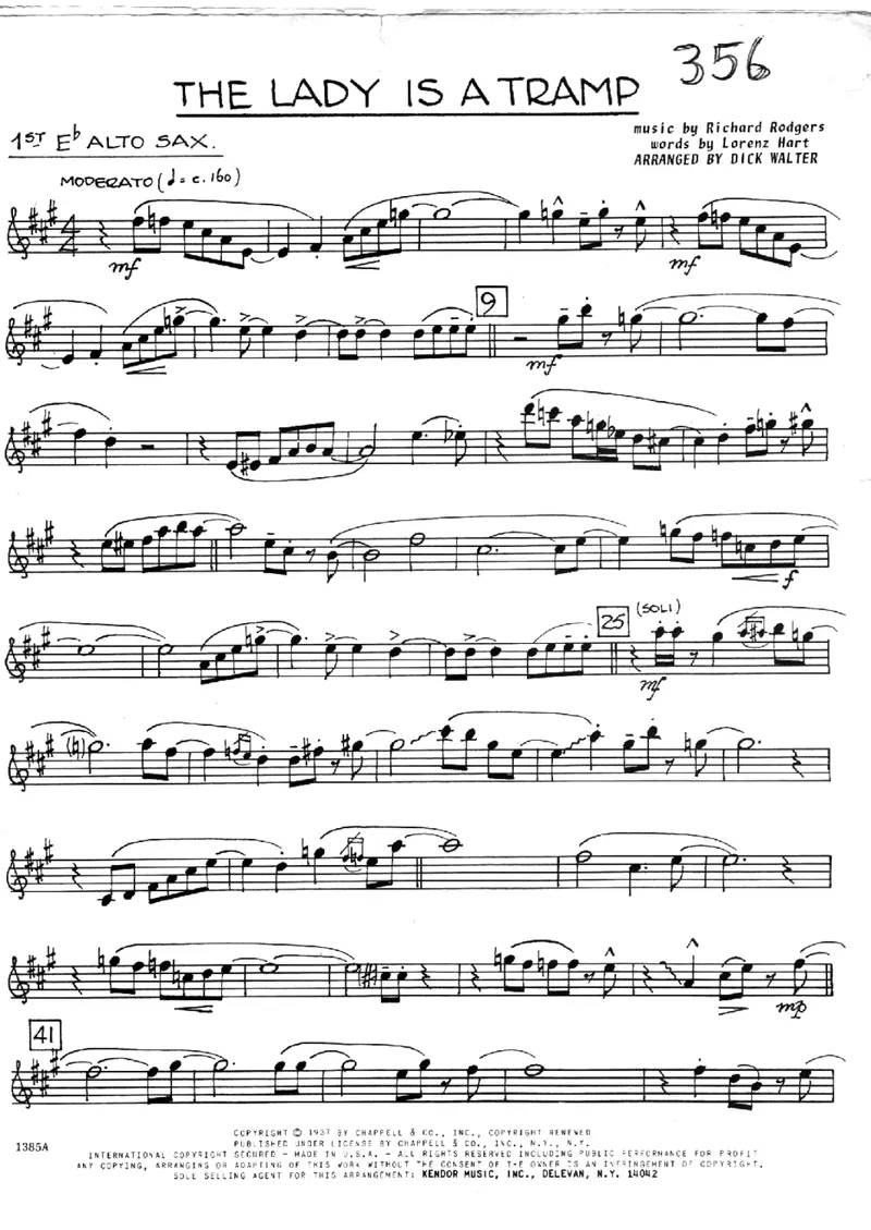 The Lady Is A Tramp score preview