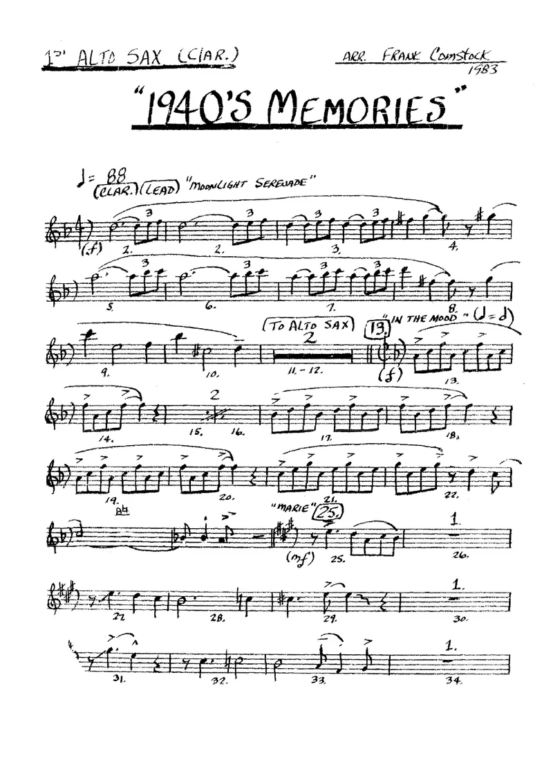 1940s Memories score preview