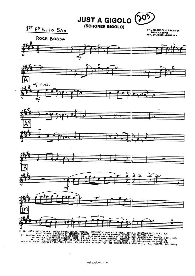 Just A Gigolo score preview
