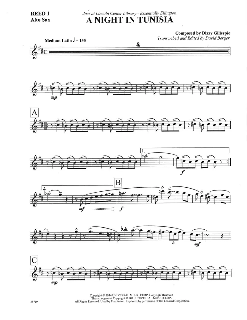 A Night In Tunisia score preview