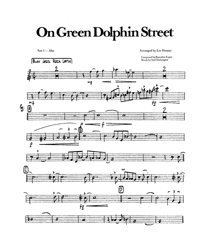 On Green Dolphin Street score preview