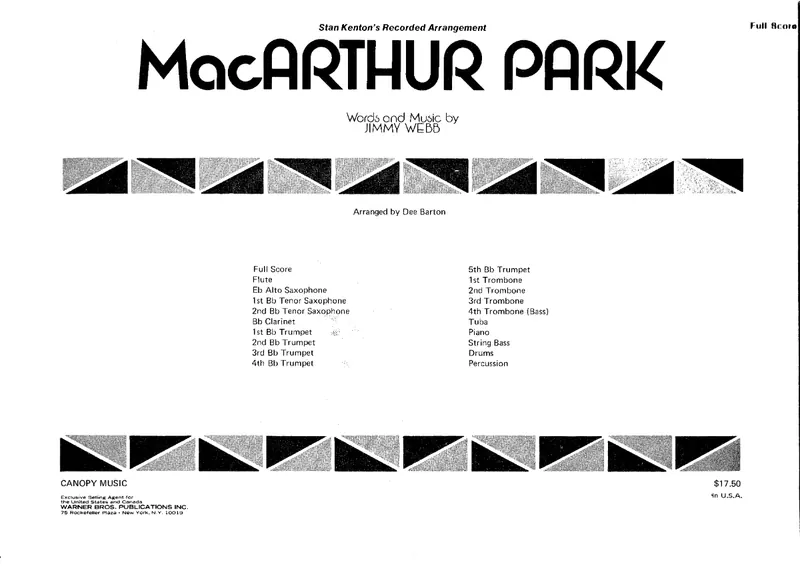 MacArthur Park score preview