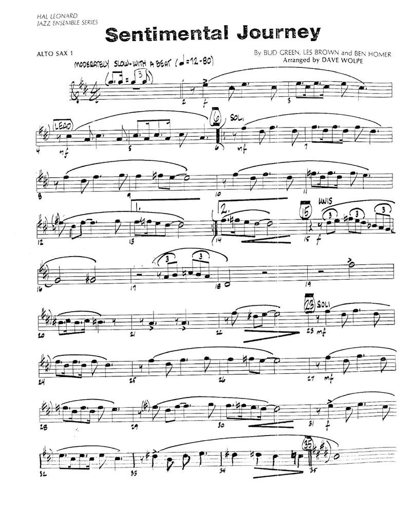 Sentimental Journey score preview